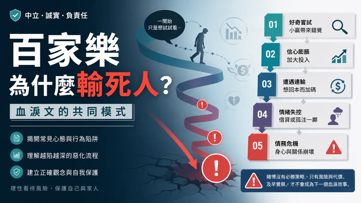 百家樂為什麼輸死人?PTT血淚文的共同模式解析