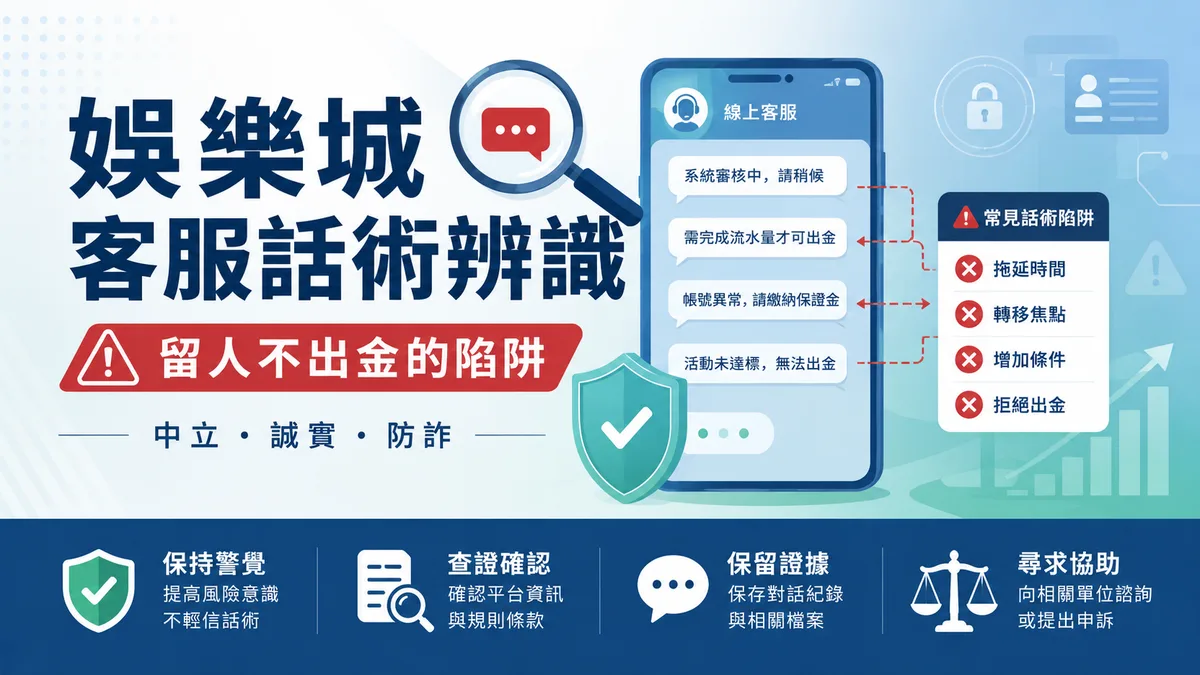 娛樂城客服話術辨識:留人不出金的陷阱