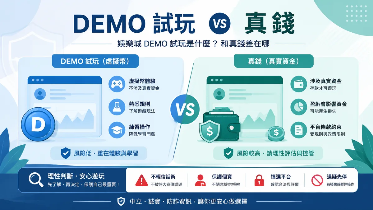 娛樂城 DEMO 試玩是什麼?和真錢差在哪
