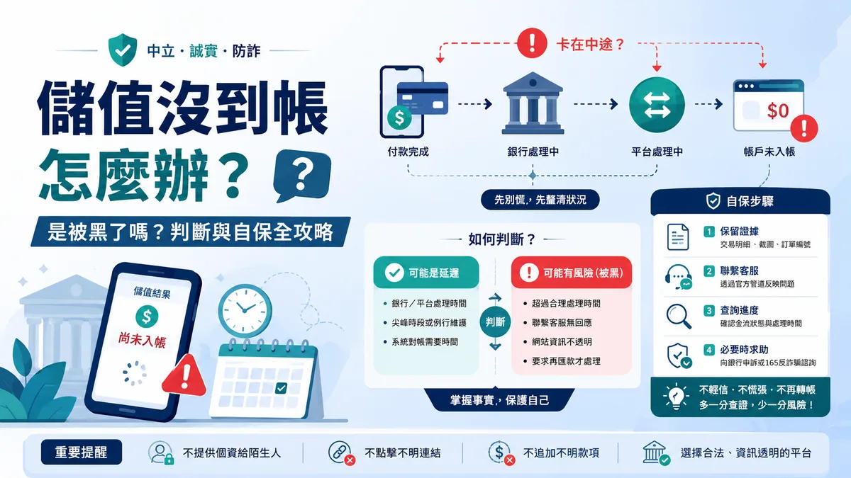 娛樂城儲值沒到帳怎麼辦?是被黑了嗎?判斷與自保全攻略