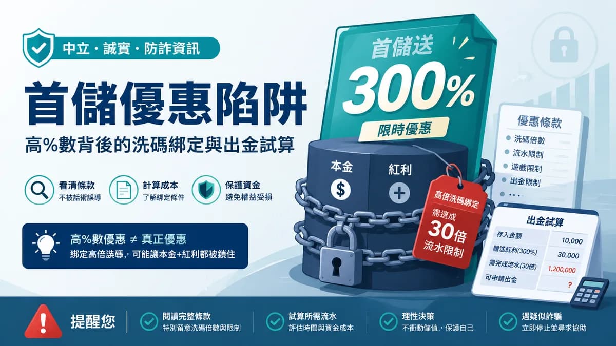 娛樂城首儲優惠陷阱:高%數背後的洗碼綁定與出金試算