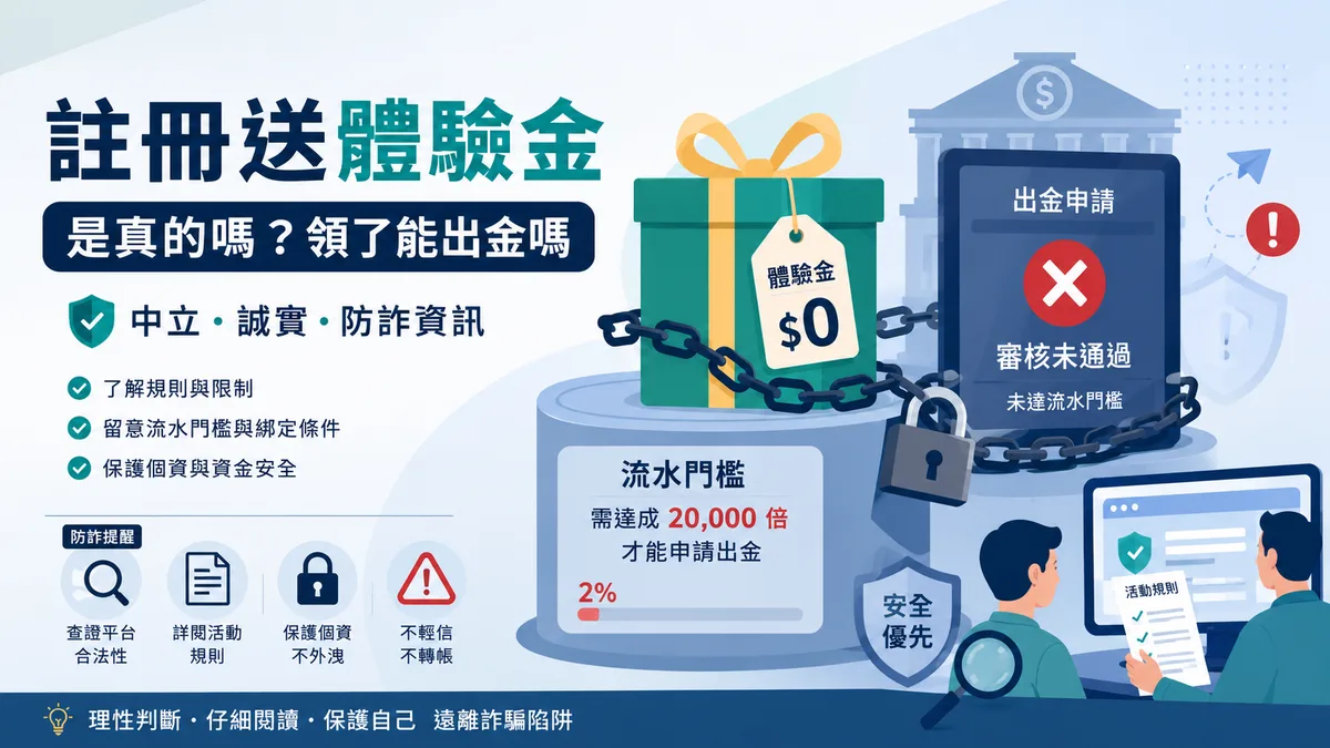 娛樂城註冊送體驗金是真的嗎?領了能出金嗎