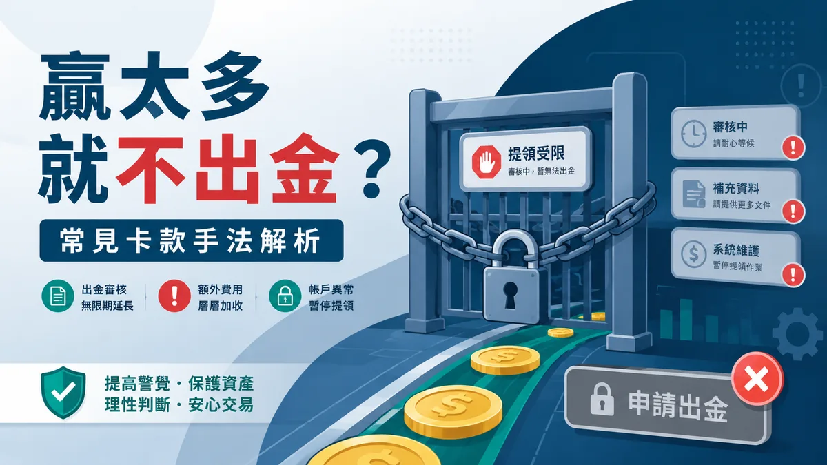 娛樂城贏太多不出金?常見卡款手法解析