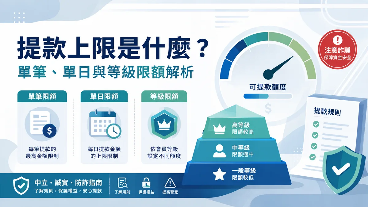 娛樂城提款上限是什麼?單筆、單日與等級限額解析
