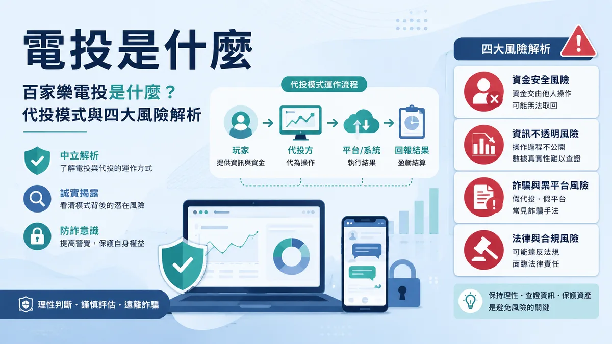 百家樂電投是什麼?代投模式與四大風險解析